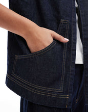 Load image into Gallery viewer, DESIGN denim tie front gilet indigo