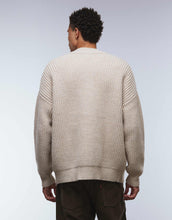 Load image into Gallery viewer, DESIGN oversized knitted zip through funnel neck cardigan beige marl