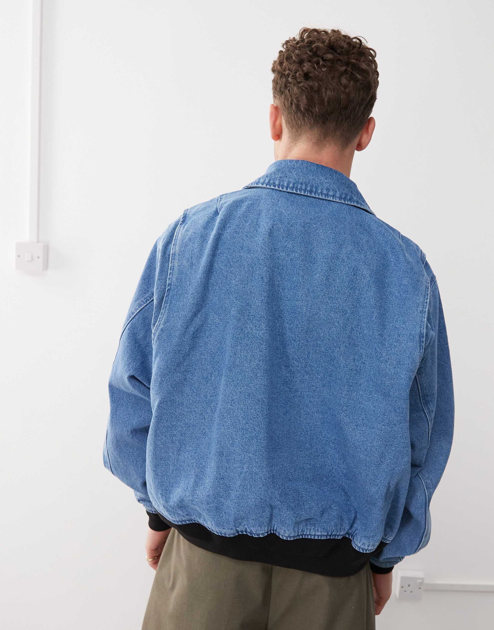 Obey denim bomber jacket light indigo