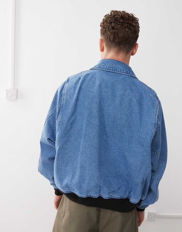 Obey denim bomber jacket light indigo