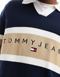 Tommy Jeans relaxed knitted trophy shirt navy