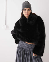 Load image into Gallery viewer, Monki short faux fur jacket black