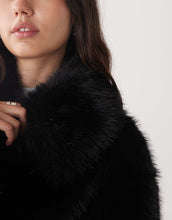 Load image into Gallery viewer, Monki short faux fur jacket black