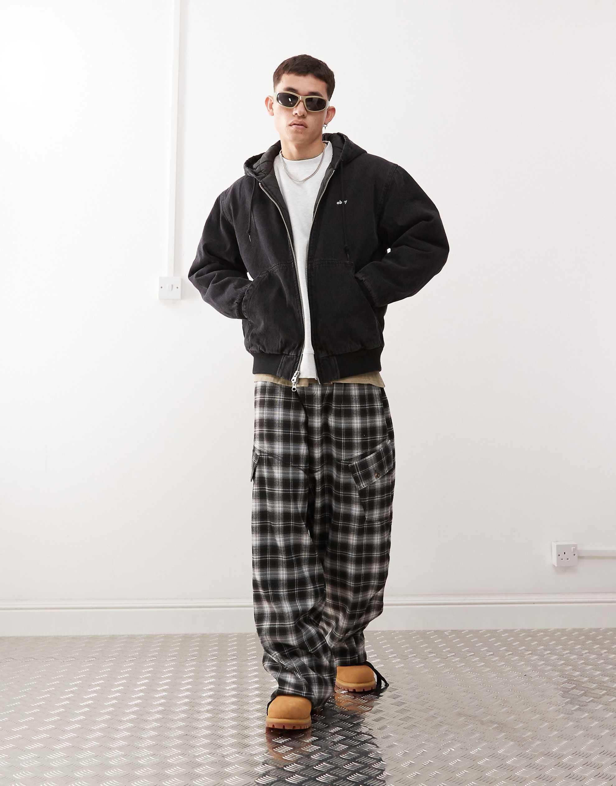 Obey wiltern zip up hoodie black