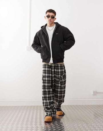 Obey wiltern zip up hoodie black