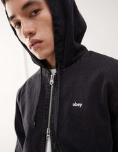 Load image into Gallery viewer, Obey wiltern zip up hoodie black