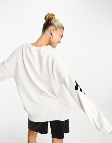 HUGO Slaria repeat logo jumper white