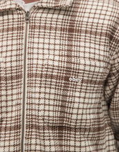 Load image into Gallery viewer, Obey parker flannel zip up shirt jacket beige