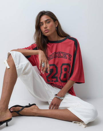 DESIGN Disney airtex mesh oversized t-shirt varsity