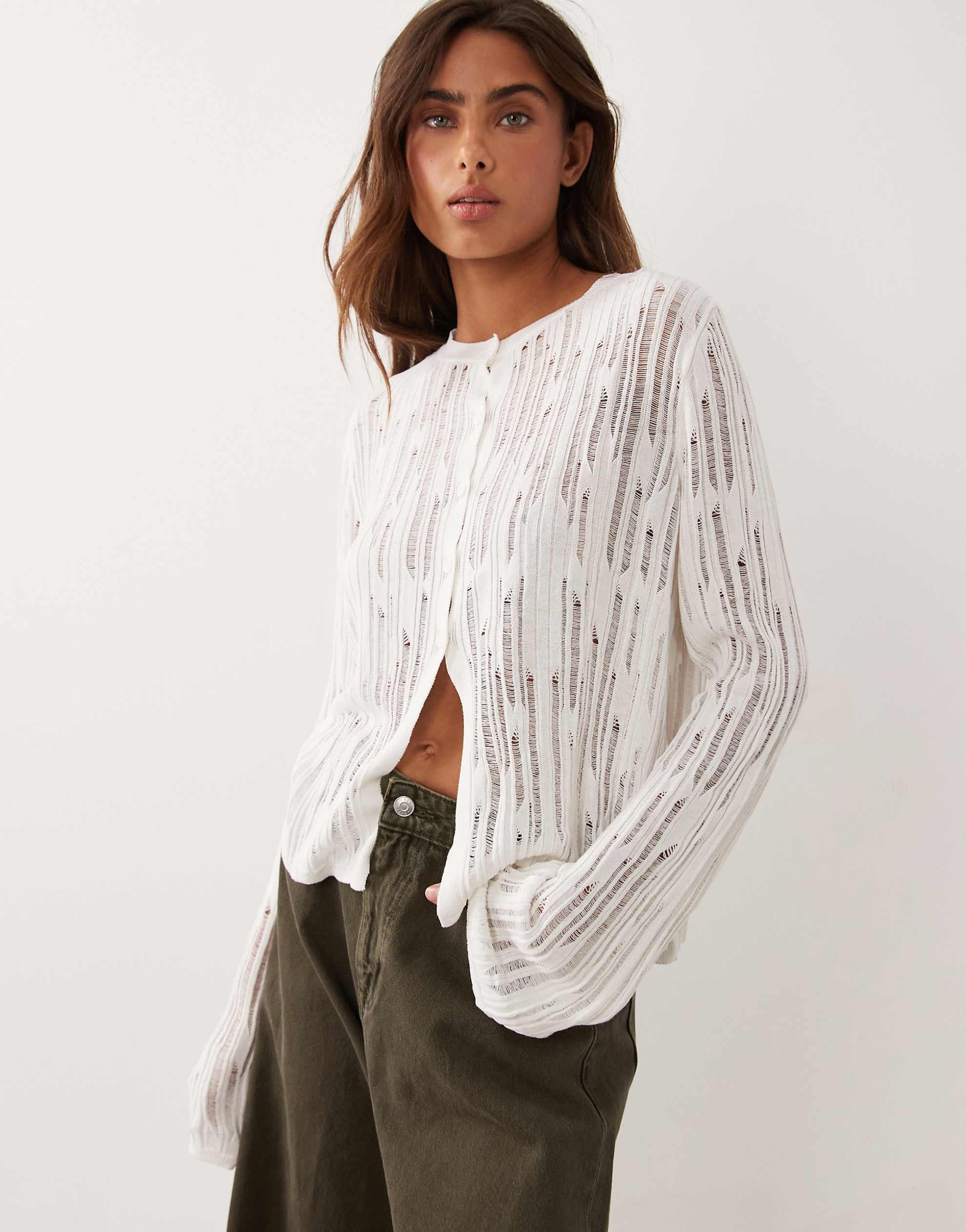 DESIGN long sleeve knitted jumper cream