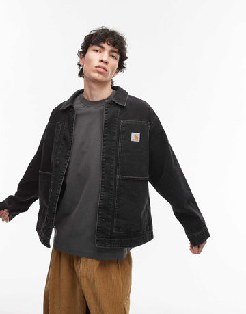 Carhartt WIP og double front denim jacket black