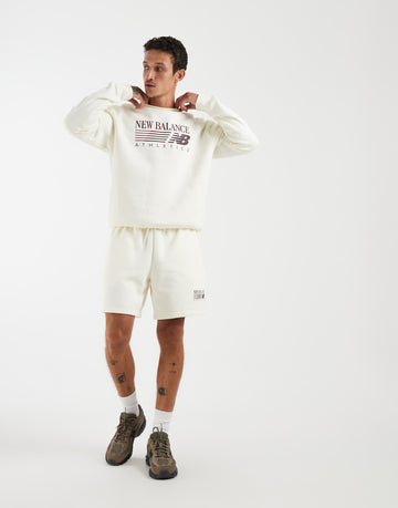 New Balance reimagined graphic fleece sweatshirt off white