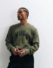 Load image into Gallery viewer, HUGO Blue Showdy chest script sweatshirt green