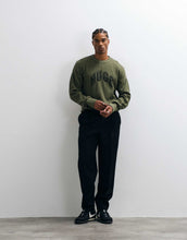 Load image into Gallery viewer, HUGO Blue Showdy chest script sweatshirt green