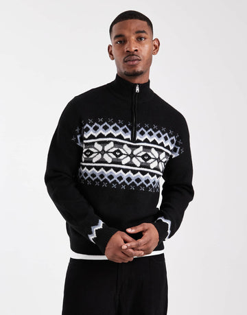 ONLY & SONS Zip jumper black
