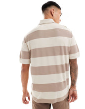 Load image into Gallery viewer, BOSS Orange pale stripe polo shirt light beige