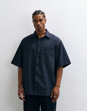 Load image into Gallery viewer, ARKET seersucker crinkle short sleeve shirt navy