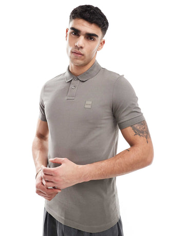 BOSS Orange Passenger icon logo slim fit pique polo brown