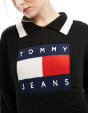 Load image into Gallery viewer, Tommy Jeans flag collar sweater black