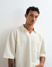 Load image into Gallery viewer, DESIGN oversized 3/4 length sleeve textured fabric beige.