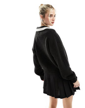 Load image into Gallery viewer, Tommy Jeans flag collar sweater black