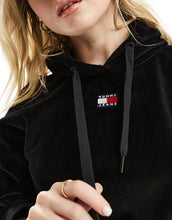 Load image into Gallery viewer, Tommy Jeans velour hoodie black