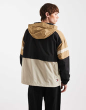 Load image into Gallery viewer, Tommy Jeans colour block water proof anorak hood brown black