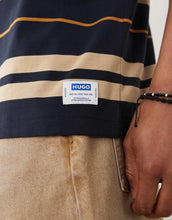Load image into Gallery viewer, HUGO Blue Nivarsi loose fit stripe t-shirt navy.