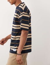 Load image into Gallery viewer, HUGO Blue Nivarsi loose fit stripe t-shirt navy.