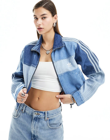 adidas Originals x Ksenia Schnaider patchwork denim track top