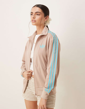 adidas Originals Firebird Loose track top beige blue
