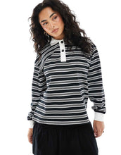 Load image into Gallery viewer, Monki stripe rugby sleeve black white