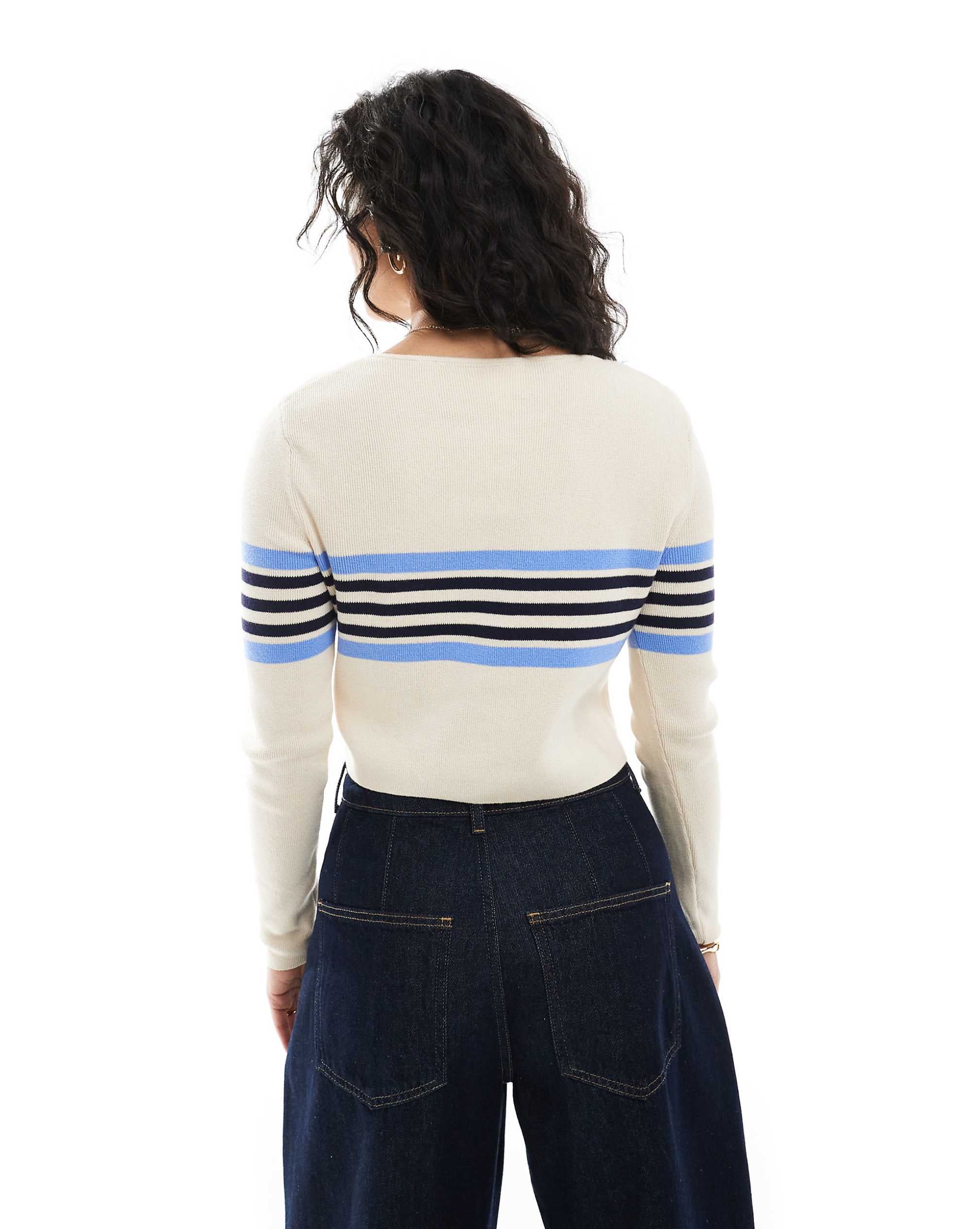 Monki cropped cardigan beige