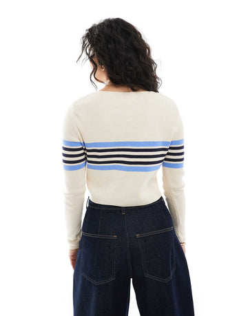 Monki cropped cardigan beige