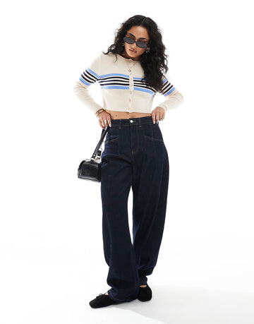 Monki cropped cardigan beige