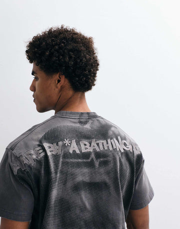 Aape by A Bathing Ape oversized t-shirt washed black large back print.