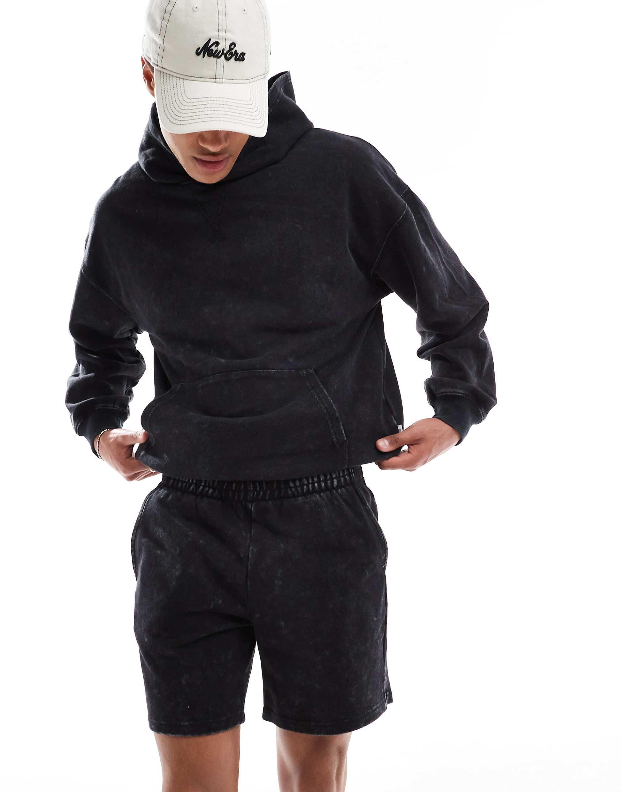 ONLY & SONS sweat co-ord washed black