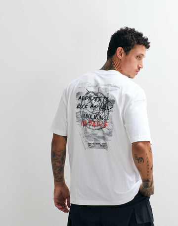 AllSaints Caller short sleeve graphic logo t-shirt white.