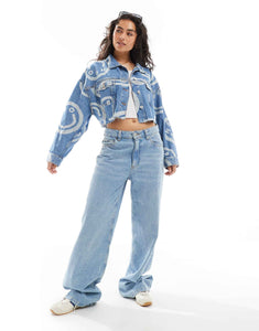 HUGO Blue lou cropped denim jacket