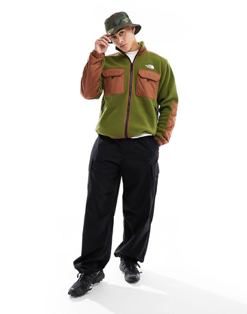 The North Face Royal Arch  fleece olive green brown