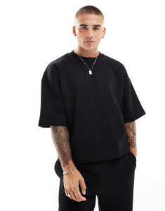 DESIGN co-ord boxy tee sweatshirt & jogger black