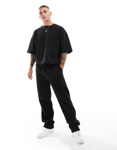 DESIGN co-ord boxy tee sweatshirt & jogger black