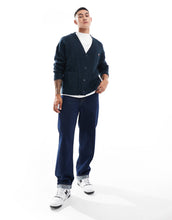 Load image into Gallery viewer, Tommy Jeans boxy badge cable knit cardigan navy