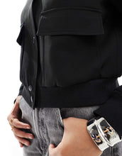 Load image into Gallery viewer, Threadbare bomber jacket black