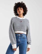 Load image into Gallery viewer, Tommy Jeans crop jumper white blue stripe