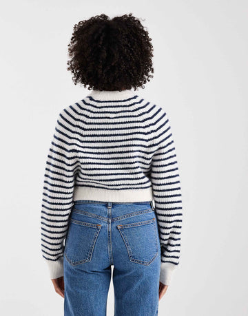 Tommy Jeans crop jumper white blue stripe