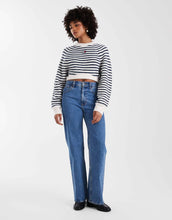 Load image into Gallery viewer, Tommy Jeans crop jumper white blue stripe