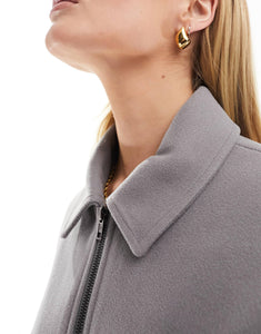 DESIGN quilt lined harrington jacket grey