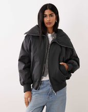 Load image into Gallery viewer, Mango padded zip through bomber jacket grey