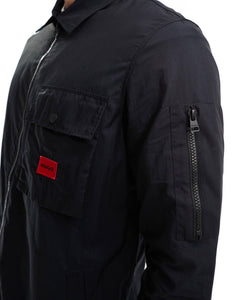 HUGO Emmond zip thru overshirt black